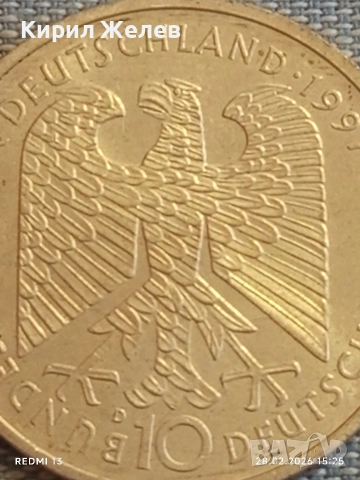 Сребърна монета 10 дойче марки 1997г. ФРГ тема 200г. От рождението на поета Хайнрих Хайне 51719, снимка 3 - Нумизматика и бонистика - 53657084