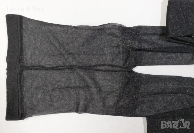 XS нов черен прозрачен чорапогащник с ликра, снимка 2 - Бельо - 53156372