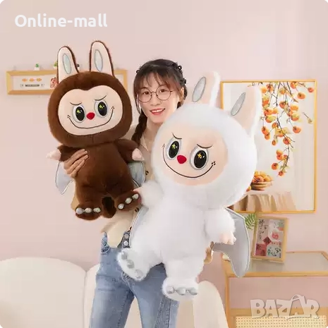 Голяма плюшена играчка Labubu с криле, 60см, Angel Labubu Лабубу Ангел, снимка 2 - Плюшени играчки - 51455123