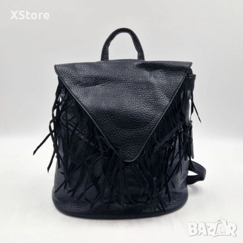 Дамска раница от еко к. с ресни – бохо стил, удобство и обем (36×30×16 см), снимка 16 - Чанти - 52571934