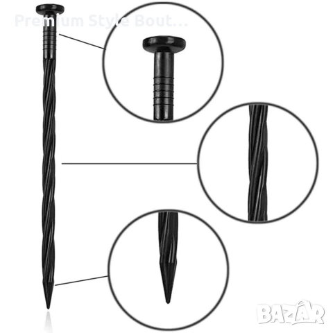 Комплект гъвкав градински бордюр 20м с 60 фиксиращи щифта, Височина 4см, Черен , снимка 10 - Други стоки за дома - 53833898