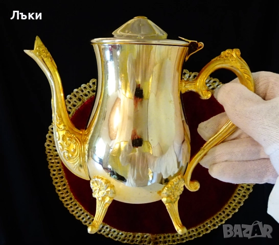 Бронзова кана,дебела позлата,барок. , снимка 10 - Антикварни и старинни предмети - 51556220