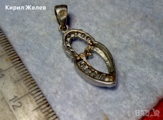 РАЗКОШЕН СКЪПОЦЕНЕН СРЕБЪРЕН МЕДАЛЬОН СРЕБРО 925 с БЯЛА ПОЗЛАТА ФАСЕТИРАН МОЙСАТИН и ЦИРКОНИ 19417, снимка 3 - Колиета, медальони, синджири - 49682618