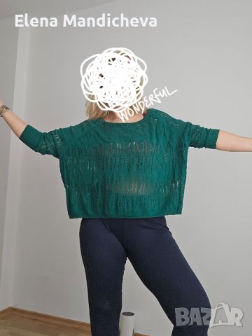 Лек и мек плетен пуловер блуза топ на дупки  L XL XXL размер, снимка 8 - Блузи с дълъг ръкав и пуловери - 45792522