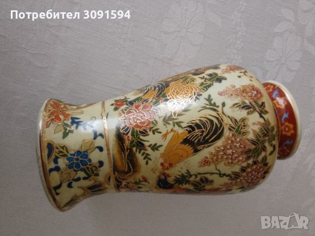 Стара ваза за цветя порцелан маркирана РИСУВАНА, снимка 8 - Антикварни и старинни предмети - 45402226