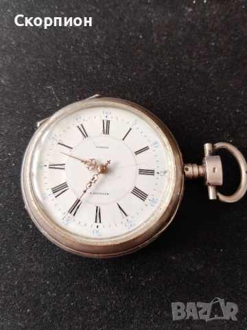 Швейцарски джобен часовник с посребрени капаци 1905г. - 10 РУБИНА, снимка 16 - Джобни - 48925860