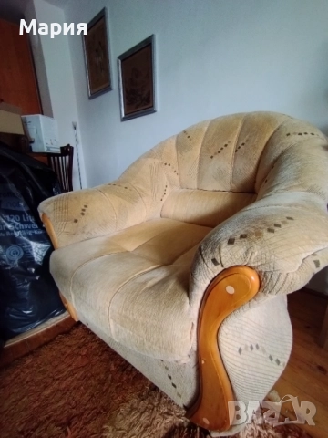 Мека мебел диван и кресло, снимка 3 - Дивани и мека мебел - 52593799