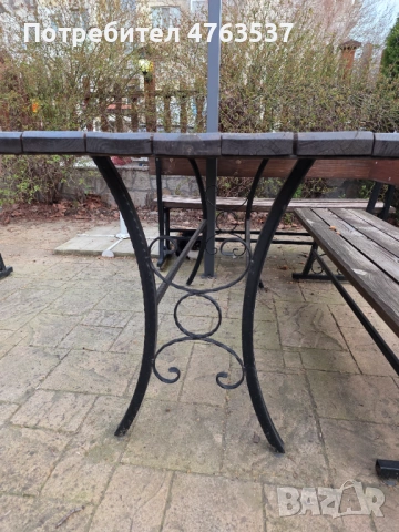 Маси и пейки от ковано желязо и дърво използвани , снимка 4 - Маси - 53816844