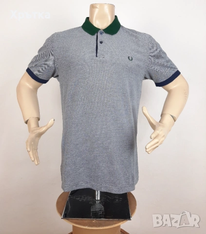 Fred Perry Color Block - Оригинална мъжка тениска с яка размер L, снимка 2 - Тениски - 54066275