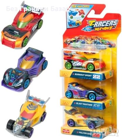 Нова Колекция коли T-Racers Mix ´N Race, 3 броя, за състезание деца играчки, снимка 7 - Други - 45334071