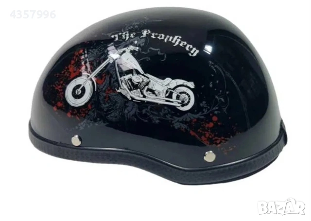 Каска за мотор тип канче - Черен Гланц, снимка 5 - Аксесоари и консумативи - 54090487