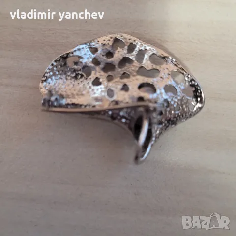 сребрина брошка с перла , снимка 2 - Други - 49728306