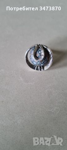 Сребърен пръстен с керамика , снимка 1 - Пръстени - 45957648