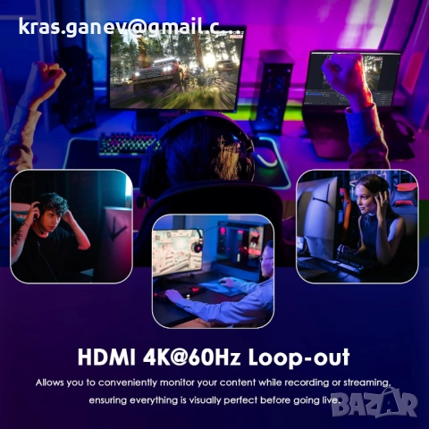 WAVLINK 4K60Hz HDMI видео карта за заснемане с аудио миксер, снимка 5 - Видеокарти - 52190292