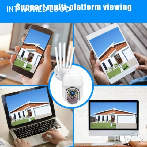 82 LED 1080P 2MP Външна WiFi Охранителна Камера с 360° Панорамно Завъртане IP66 Водоустойчивост V380, снимка 13 - IP камери - 52063249