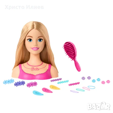 Barbie Барби Глава за прически блондинка, снимка 3 - Кукли - 48125912