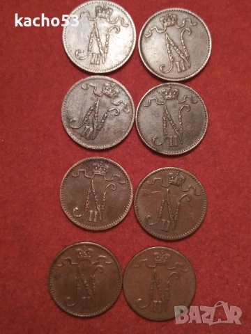 1 пени 1907-1916 г. Русия за Финландия., снимка 4 - Нумизматика и бонистика - 52502523