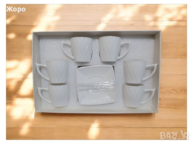 Сервиз за кафе 12 части бял ,различни форми, снимка 3 - Сервизи - 52615613