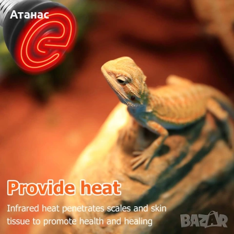 Инфрачервена керамична лампа 75W E27 за отопление на животни, снимка 3 - За птици - 53412671