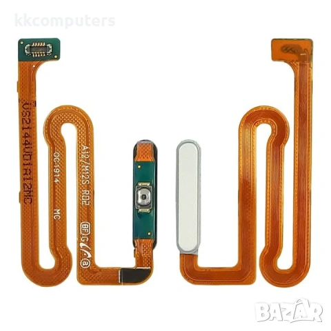 Лентов кабел за SAMSUNG A125 Galaxy A12 (2020) с бутон за включване, бял сензор FingerPrint Original