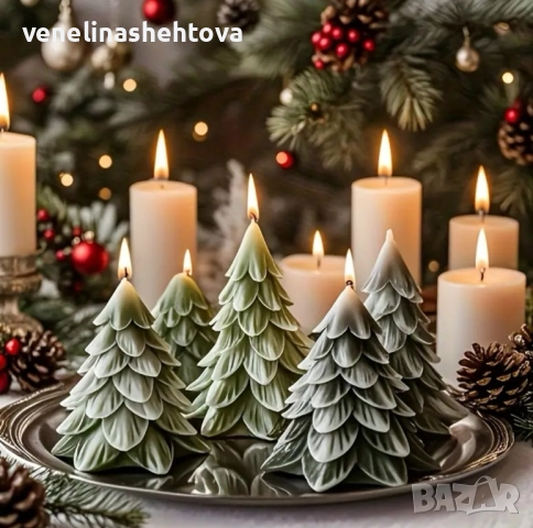 3D Огромна елха силиконов молд форма за свещи гипс сапун смола фондан шоколад , снимка 3 - Форми - 52262765