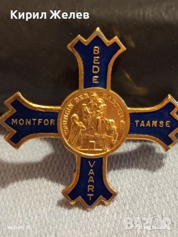 Религиозна стара католическа брошка КРАЛИЦА на СЪРЦАТА 32840, снимка 2 - Други ценни предмети - 52444402