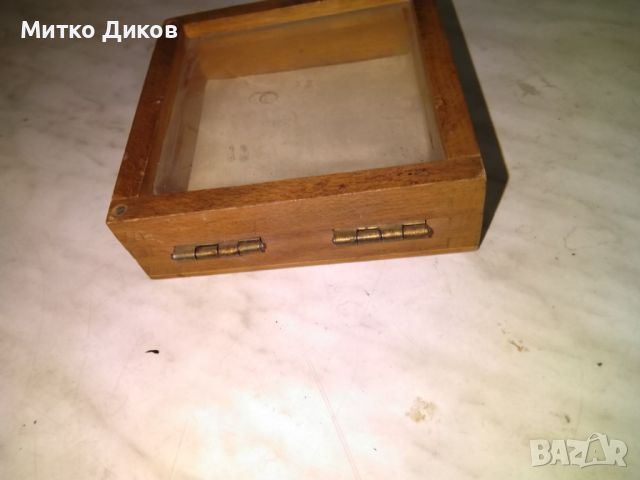 Дървена кутия отгоре остъклена 120х120х37мм, снимка 3 - Декорация за дома - 45374805