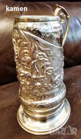 Кована сребърна чаша , снимка 6 - Антикварни и старинни предмети - 46263198