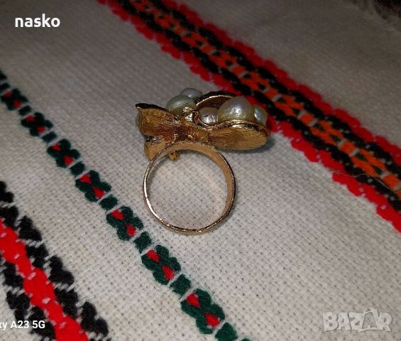 Дамски пръстен с перли, снимка 9 - Антикварни и старинни предмети - 46446968