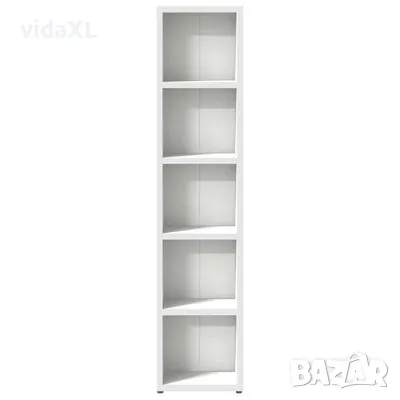 vidaXL CD шкафове, 2 бр, бели, 21x16x93,5 см, ПДЧ(SKU:802696), снимка 4 - Шкафове - 49195191