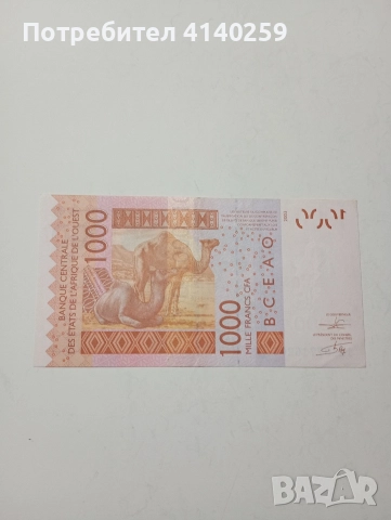 ЗАПАДНА АФРИКА 1000 ФРАНКА , снимка 4 - Нумизматика и бонистика - 52621125