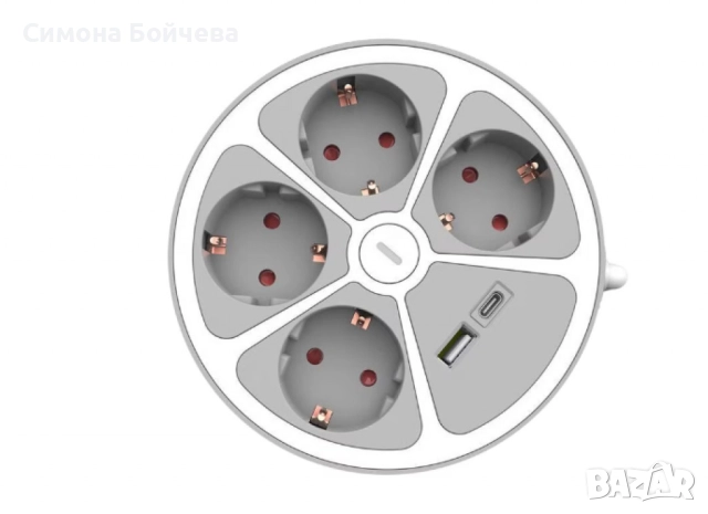 Удължител Technaxx, 4 контакта, 1x USB-A, 1x USB-C, снимка 3 - Други - 52806601