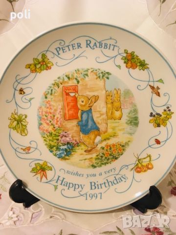 порцеланова чиния за стена Petter Rabbit , снимка 2 - Декорация за дома - 46157734