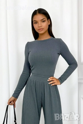 Дамски оребрен комплект от две части, 3цвята , снимка 9 - Комплекти - 52972372