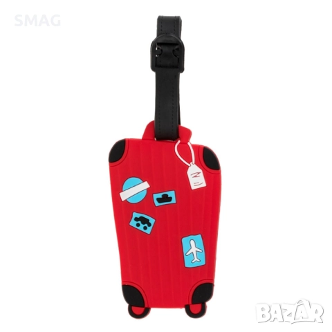 Етикет за куфар червен силиконов 5.5x14см_1236385