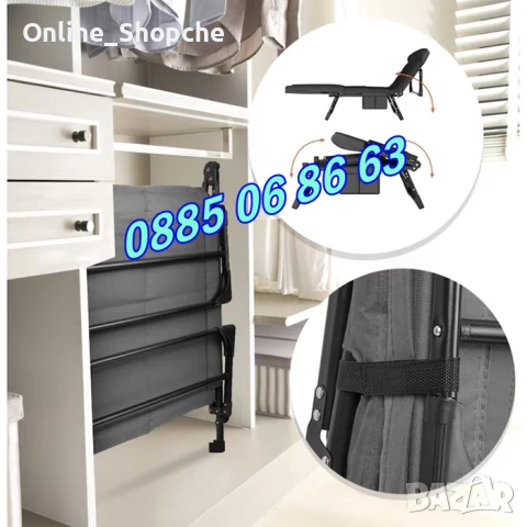 Сгъваемо походно легло тип шезлонг, шезлонг походно легло, снимка 6 - Градински мебели, декорация  - 50661497