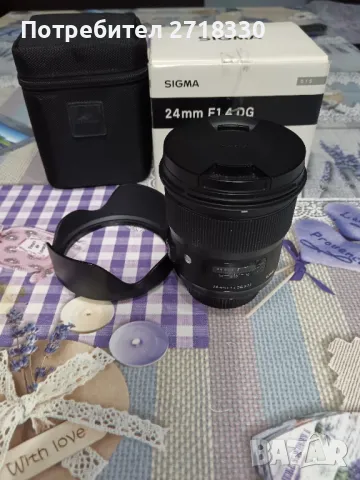 Продавам Sigma 24mm f1.4 DG HSM Art за Никон, снимка 1 - Обективи и филтри - 49406787