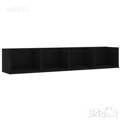 vidaXL CD стенен рафт, черен, 100x18x18 см, инженерно дърво(SKU:801320), снимка 1 - Други - 49419456