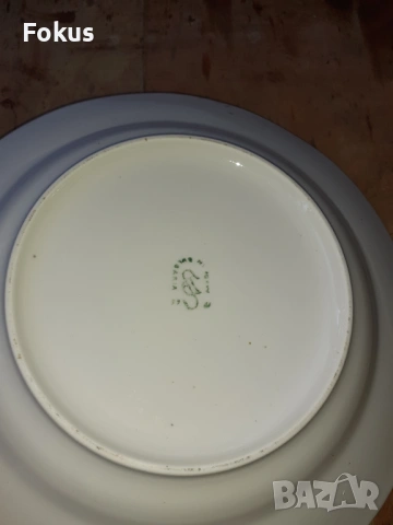 Български порцелан чиния цветя, снимка 4 - Антикварни и старинни предмети - 53267770