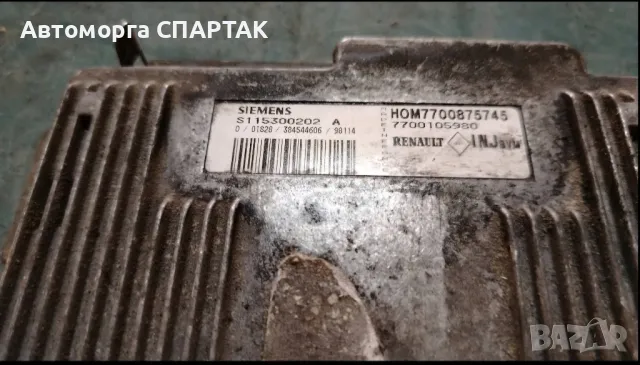 Компютър ECU Renault Megane Scenic 1.6i 90 к.с. S115300202A, S 115300202 A, HOM7700875745 , 77001059, снимка 1 - Части - 47143777