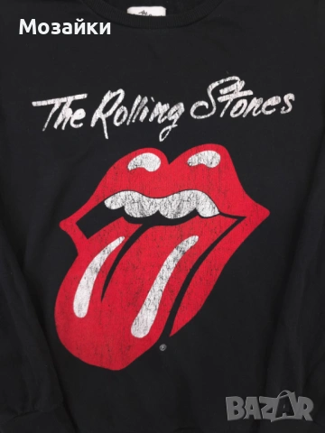 The Rolling Stones Sweatshirt Zara като ново, размер M, черен с червено, снимка 2 - Блузи - 53596358
