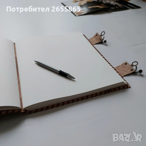 Кожен тефтер с инкрустация, снимка 9 - Други ценни предмети - 52679915