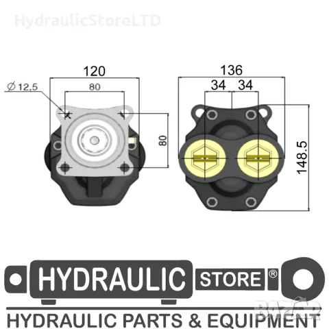 Зъбна помпа ISO 105Л HYVA 14571351, снимка 4 - Части - 49495407