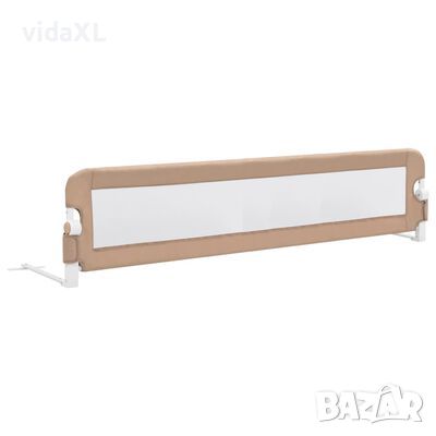 vidaXL Ограничител за детско легло, таупе, 180x42 см, полиестер（SKU:10175