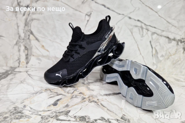 Puma Мъжки Черни Маратонки Със Сребрист Акцент🔝Мъжки Спортни Обувки Пума Код P760, снимка 3 - Маратонки - 50685977