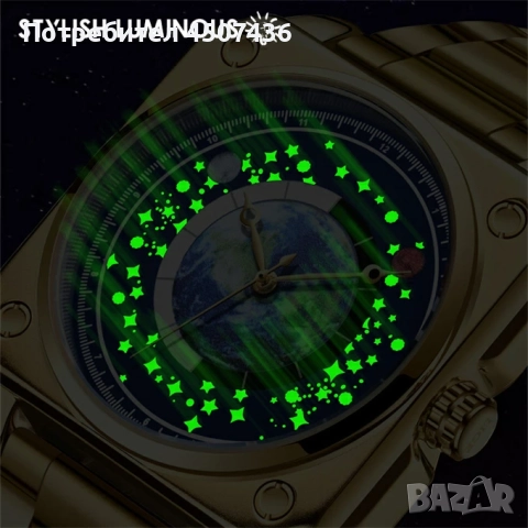 LIGE спортен кварцов часовник от неръждаема стомана със светещ квадратен дизайн, снимка 16 - Мъжки - 52798088