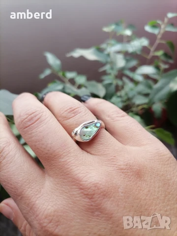 Сребърен пръстен със седеф - модел KR1022