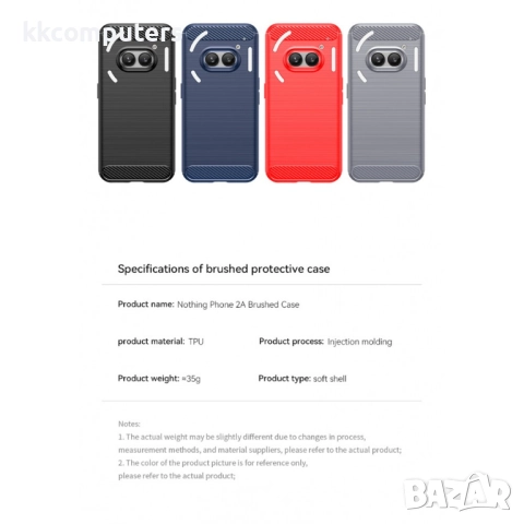 Nothing Phone (2a) Удароустойчив Carbon Fiber Калъф и Протектор, снимка 2 - Калъфи, кейсове - 52664058