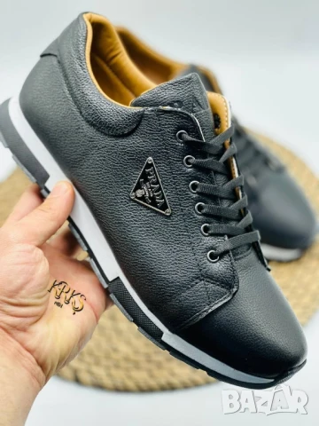 мъжки маратонки от естествена кожа prada, снимка 3 - Маратонки - 50761678