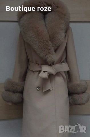 дамско палто с ест.косъм 